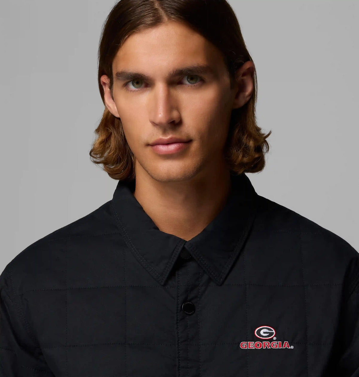 Men's Collegiate Campus Roam Quilted Shirt Jacket - Georgia