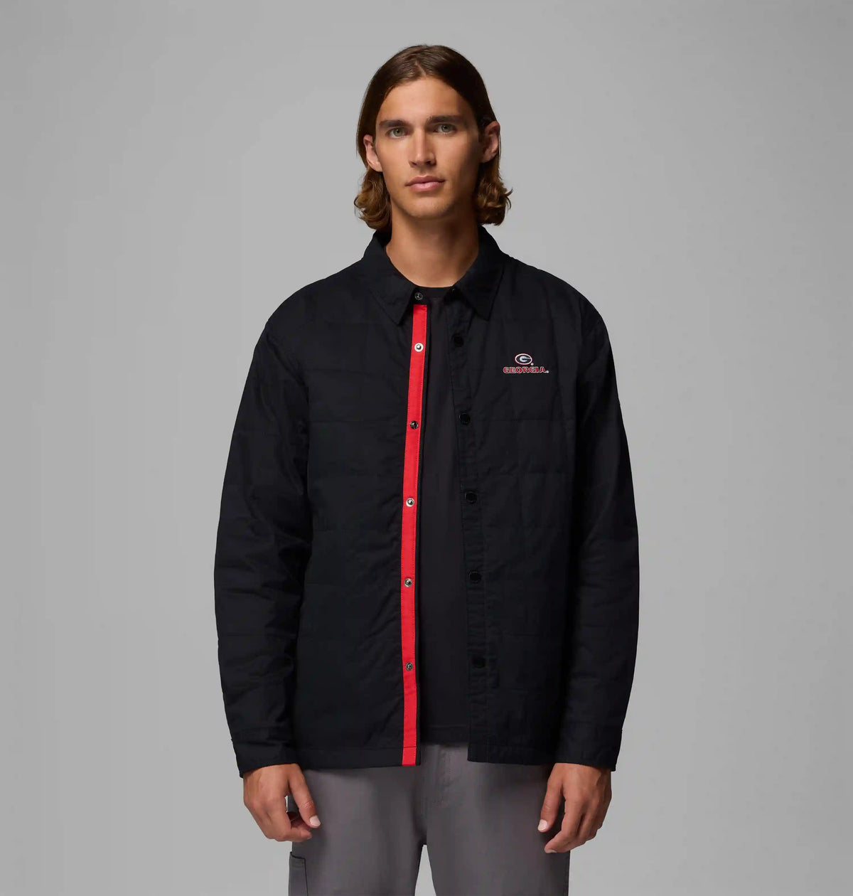 Men's Collegiate Campus Roam Quilted Shirt Jacket - Georgia