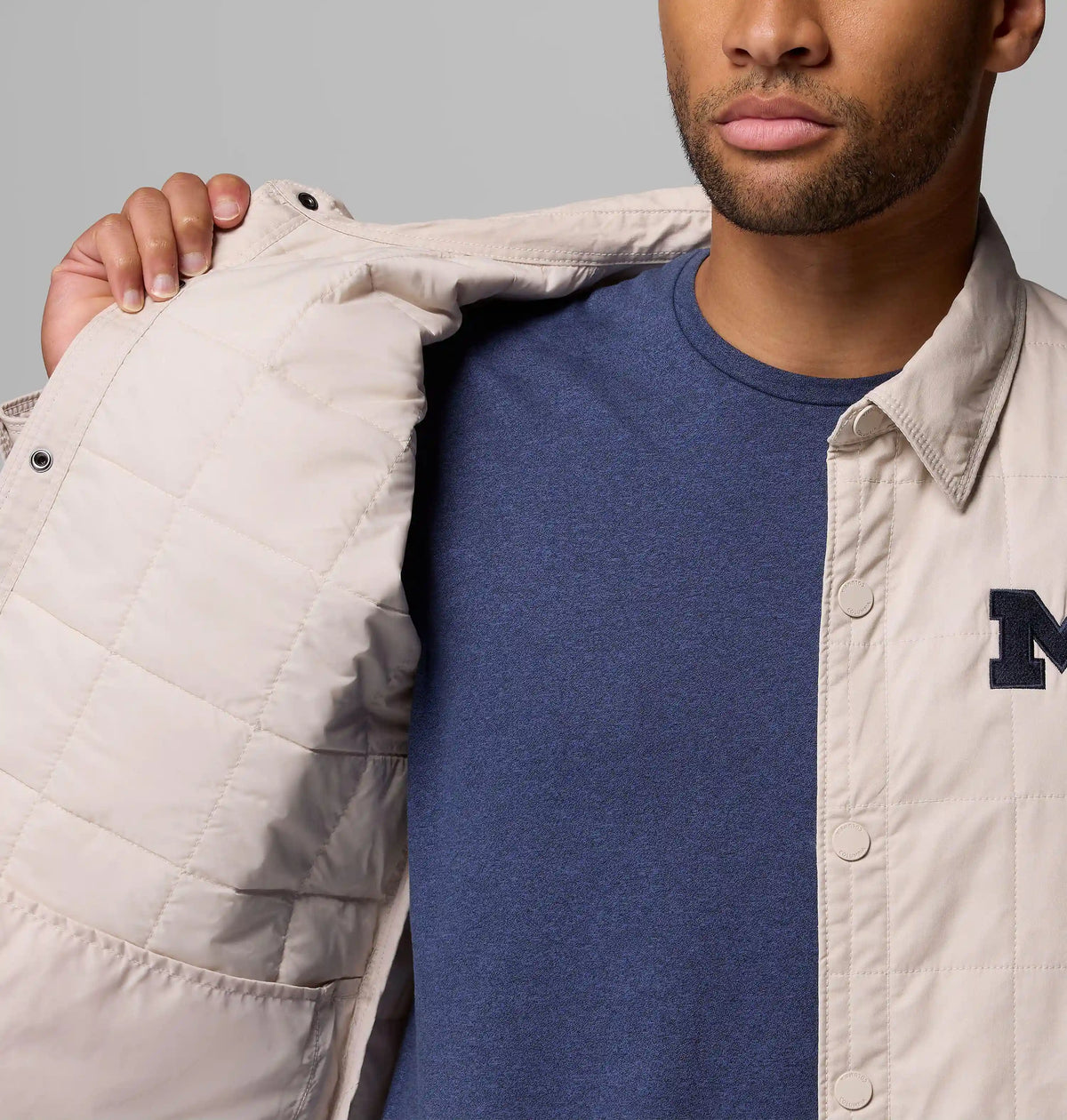 Men's Collegiate Campus Roam Quilted Shirt Jacket - Michigan