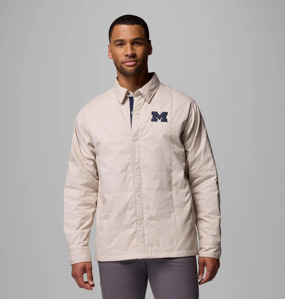 Men's Collegiate Campus Roam Quilted Shirt Jacket - Michigan