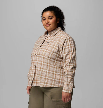 Women's Blue Point Creek Woven Long Sleeve Shirt - Plus Size