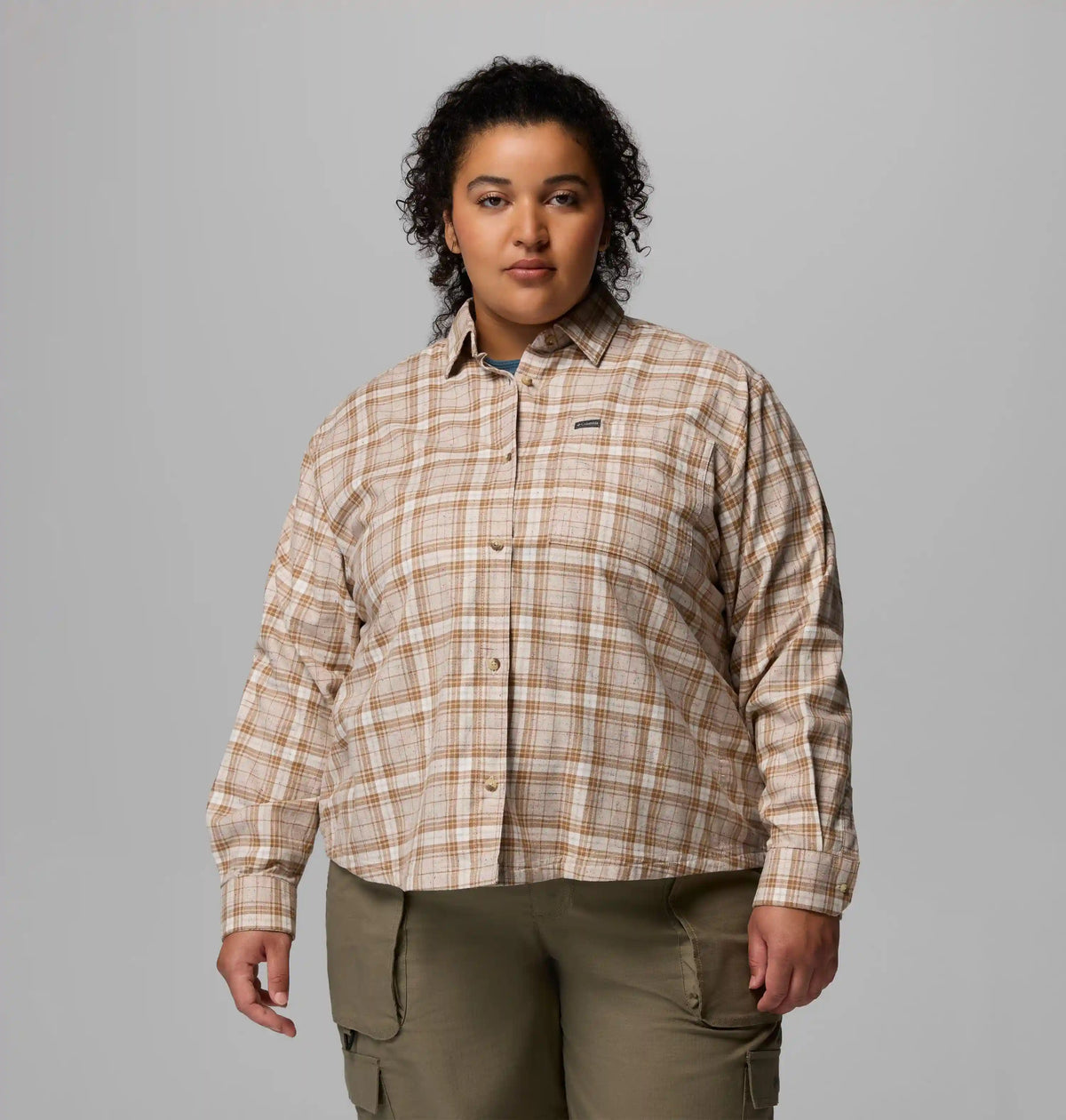 Women's Blue Point Creek Woven Long Sleeve Shirt - Plus Size