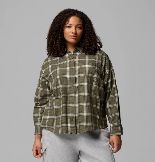 Women's Blue Point Creek Woven Long Sleeve Shirt - Plus Size