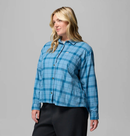 Women's Blue Point Creek Woven Long Sleeve Shirt - Plus Size