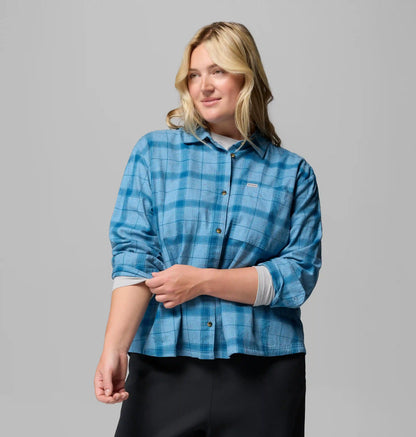 Women's Blue Point Creek Woven Long Sleeve Shirt - Plus Size