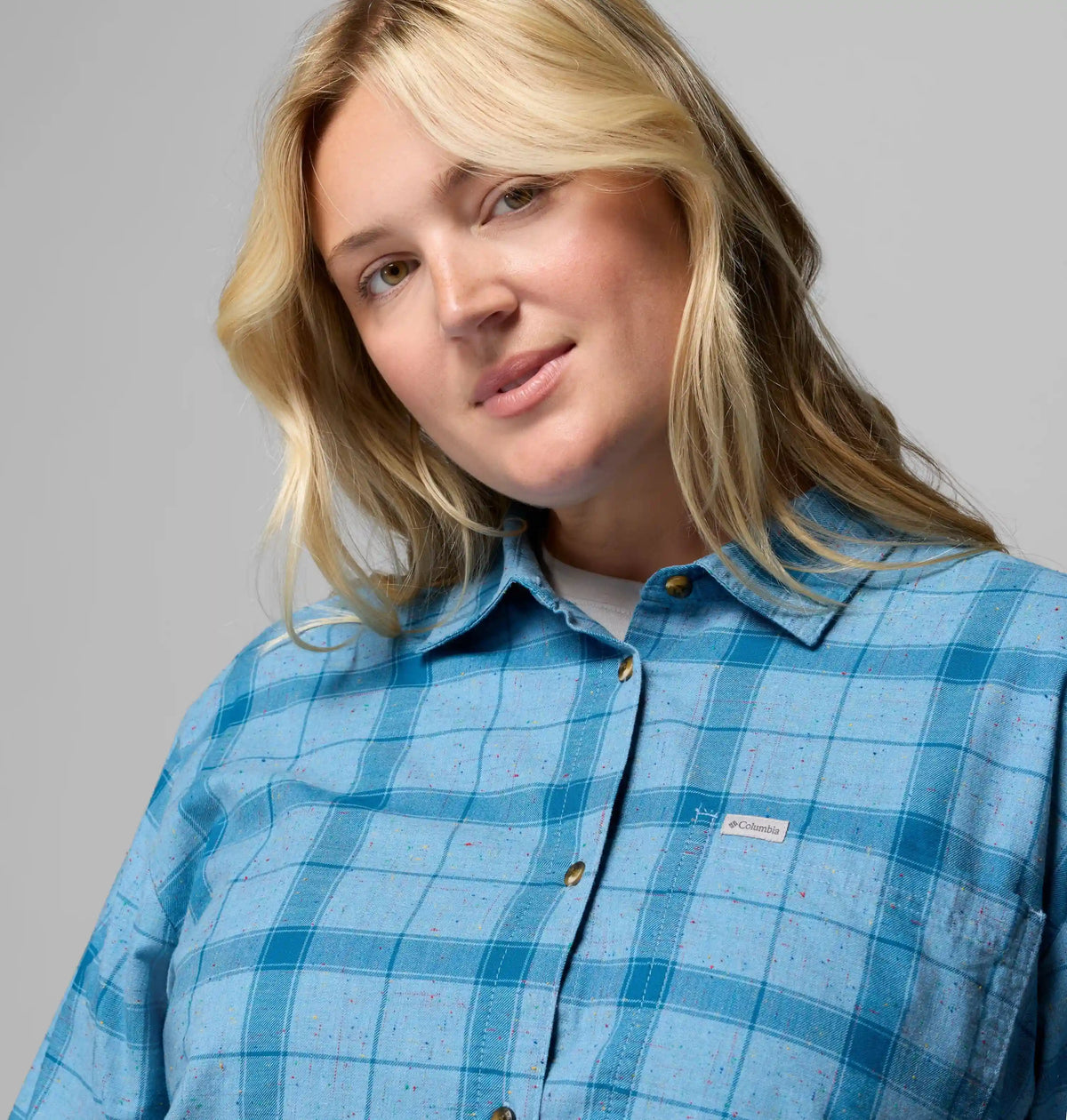 Women's Blue Point Creek Woven Long Sleeve Shirt - Plus Size