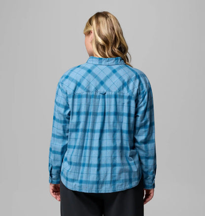Women's Blue Point Creek Woven Long Sleeve Shirt - Plus Size