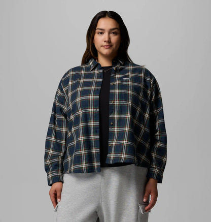 Women's Blue Point Creek Woven Long Sleeve Shirt - Plus Size