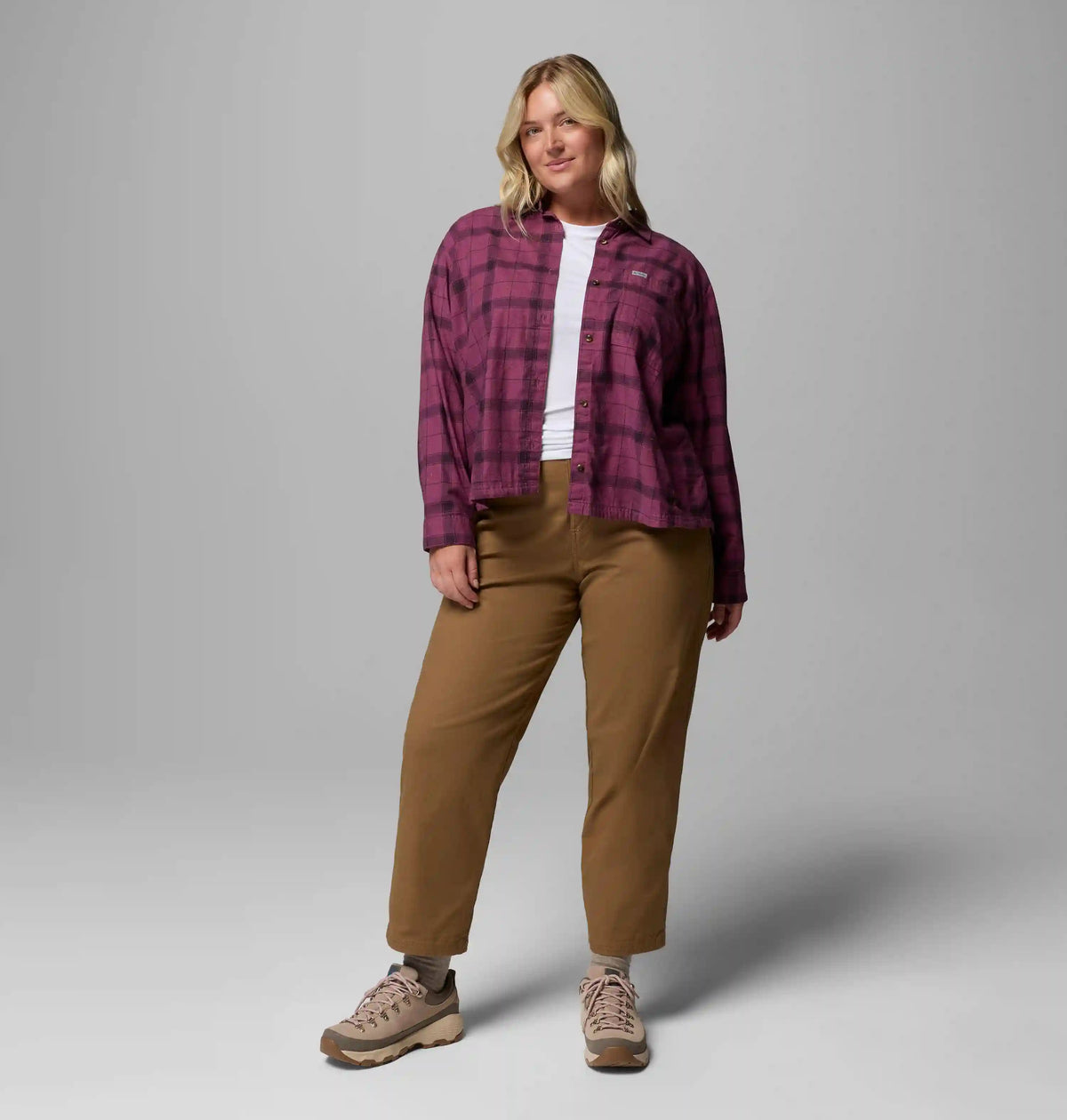 Women's Blue Point Creek Woven Long Sleeve Shirt - Plus Size
