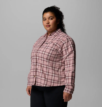 Women's Blue Point Creek Woven Long Sleeve Shirt - Plus Size