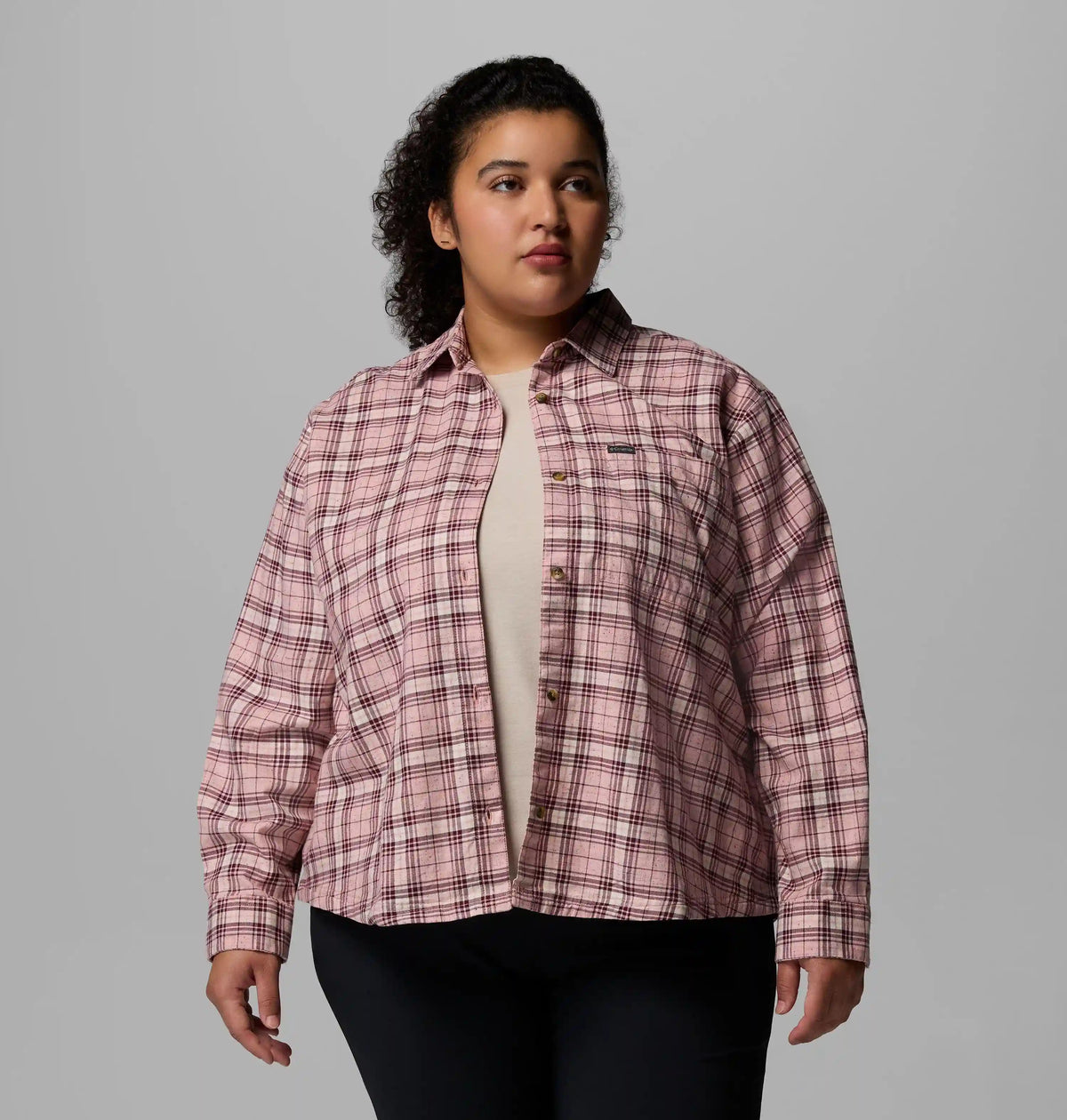 Women's Blue Point Creek Woven Long Sleeve Shirt - Plus Size