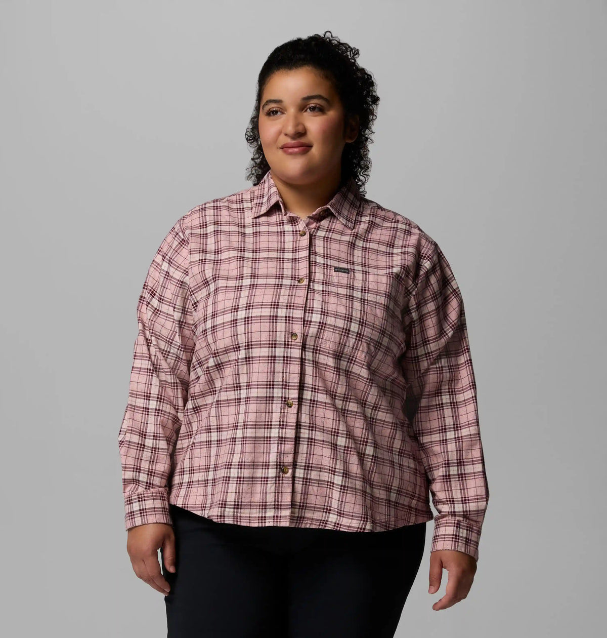 Women's Blue Point Creek Woven Long Sleeve Shirt - Plus Size