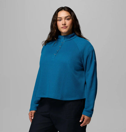 Women's Holly Hideaway Waffle Half Snap Shirt - Plus Size