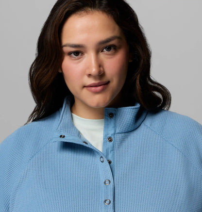Women's Holly Hideaway Waffle Half Snap Shirt - Plus Size