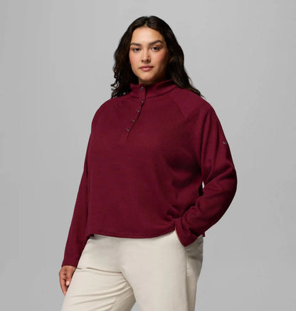 Women's Holly Hideaway Waffle Half Snap Shirt - Plus Size