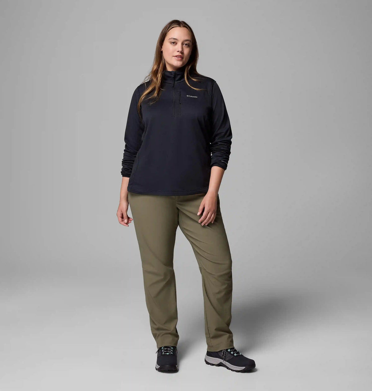 Women's Essential Hike Grid Fleece Half Zip Jacket - Plus Size