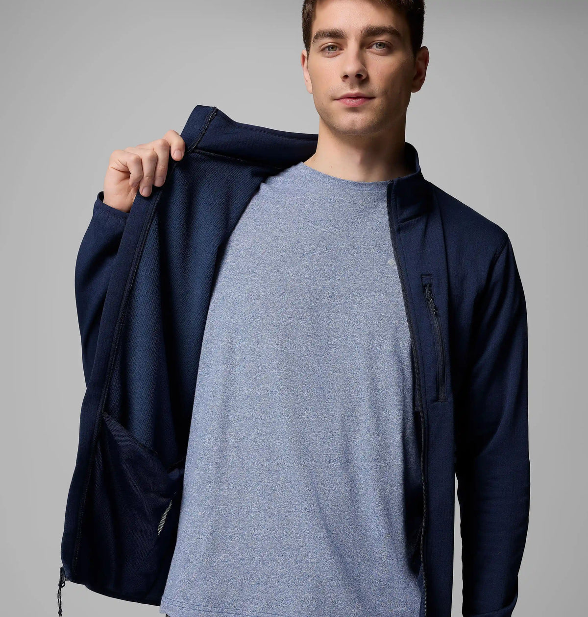 Men's Essential Hike Grid Fleece Full Zip Jacket