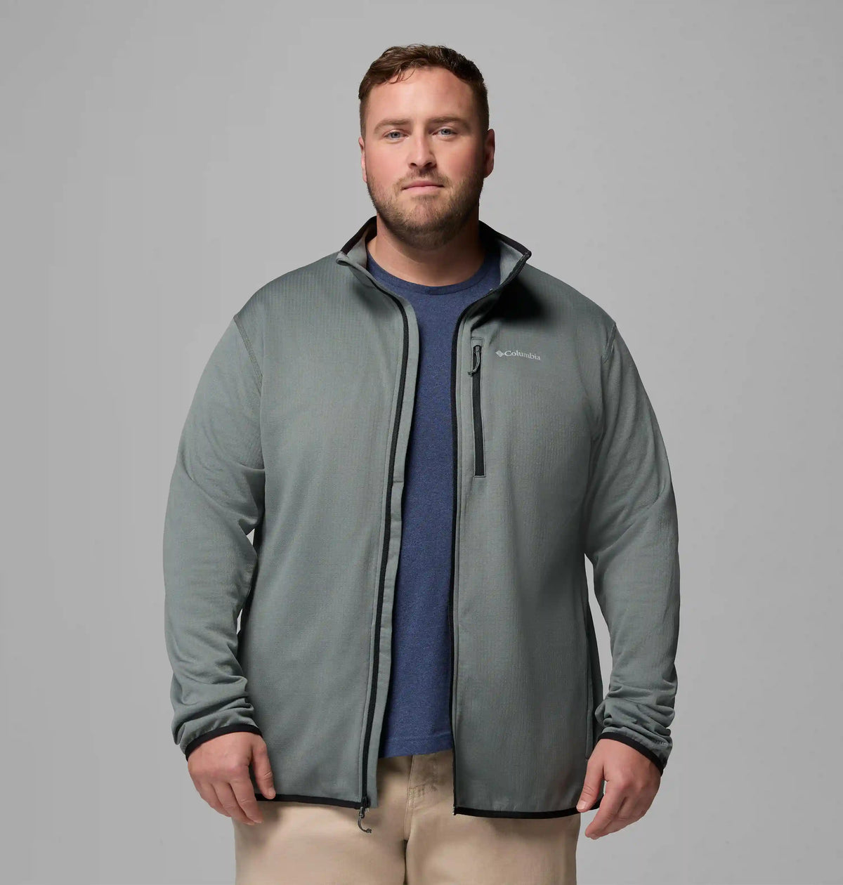 Men's Essential Hike Grid Fleece Full Zip Jacket - Big