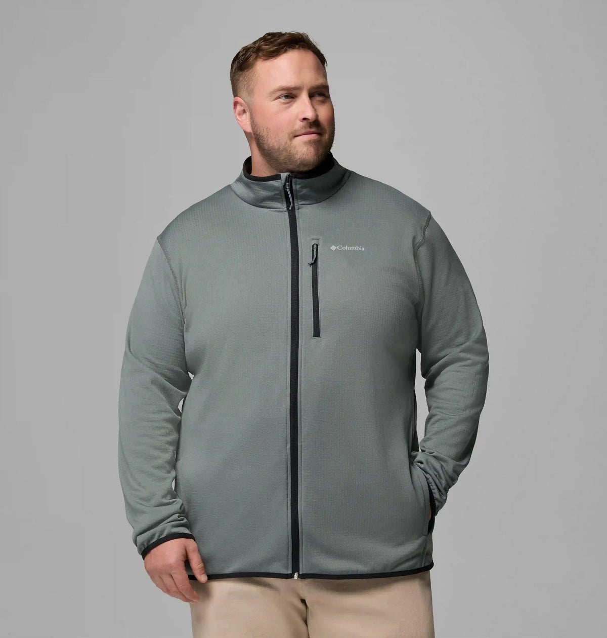Men's Essential Hike Grid Fleece Full Zip Jacket - Big