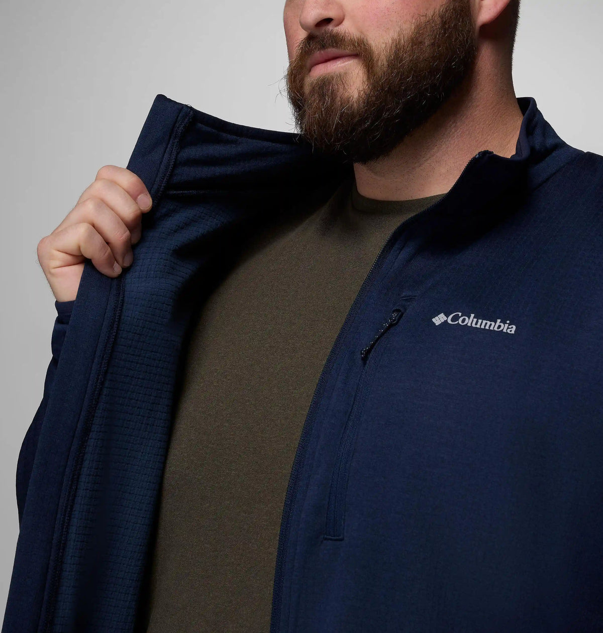 Men's Essential Hike Grid Fleece Full Zip Jacket - Big