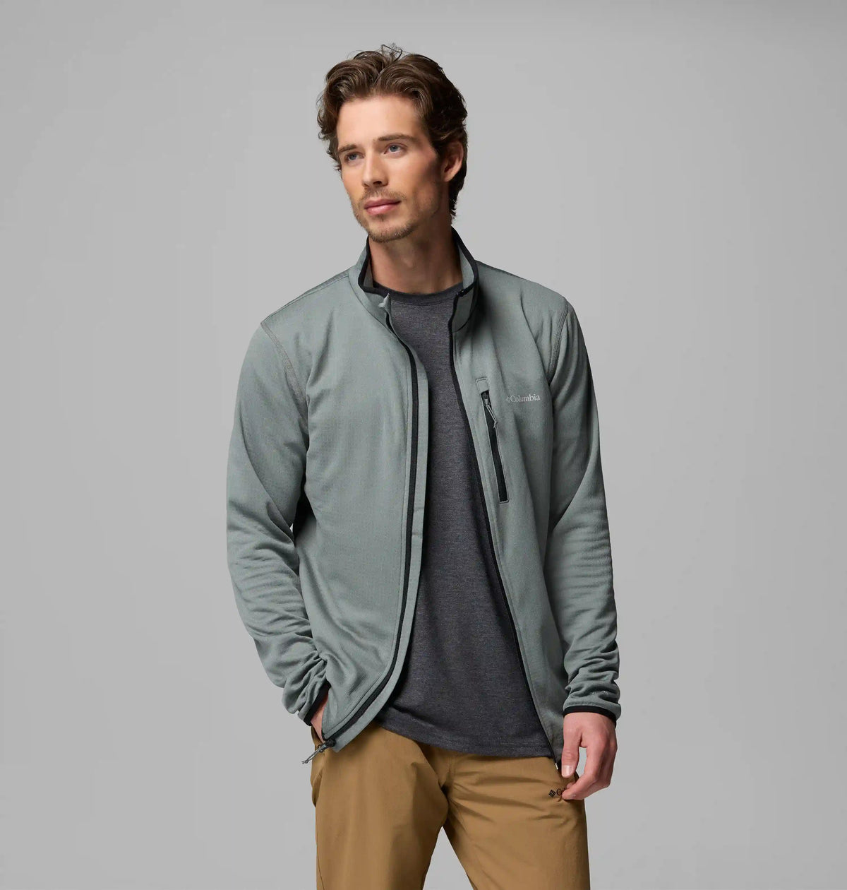 Men's Essential Hike Grid Fleece Full Zip Jacket - Tall
