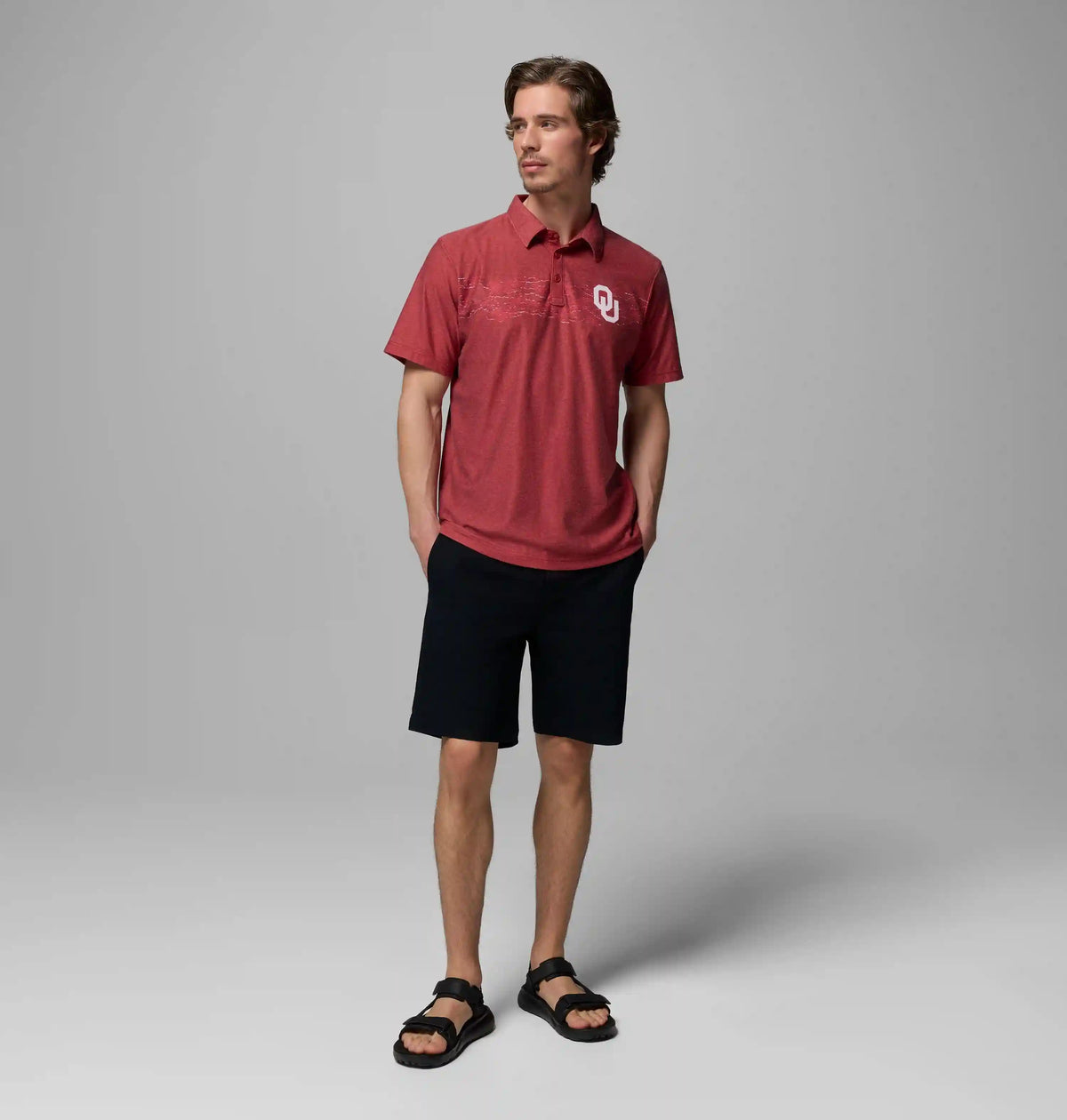 Men's Collegiate Thistletown Hills Printed Polo - Oklahoma