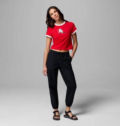 Women's Collegiate Rolling Bend Ringer Tee - Georgia