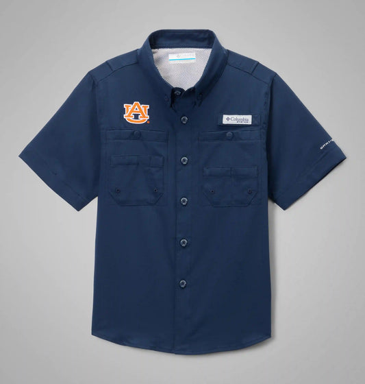 Kids' Collegiate PFG Tamiami Short Sleeve Shirt - Auburn