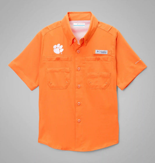 Kids' Collegiate PFG Tamiami Short Sleeve Shirt - Clemson