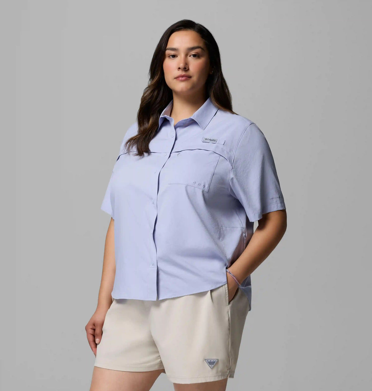 Women's PFG Castback Woven Short Sleeve - Plus Size