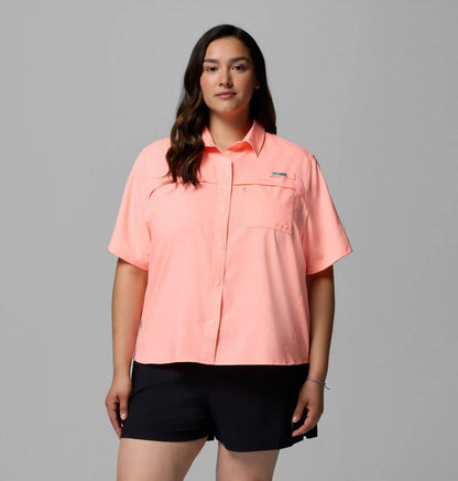 Women's PFG Castback Woven Short Sleeve - Plus Size
