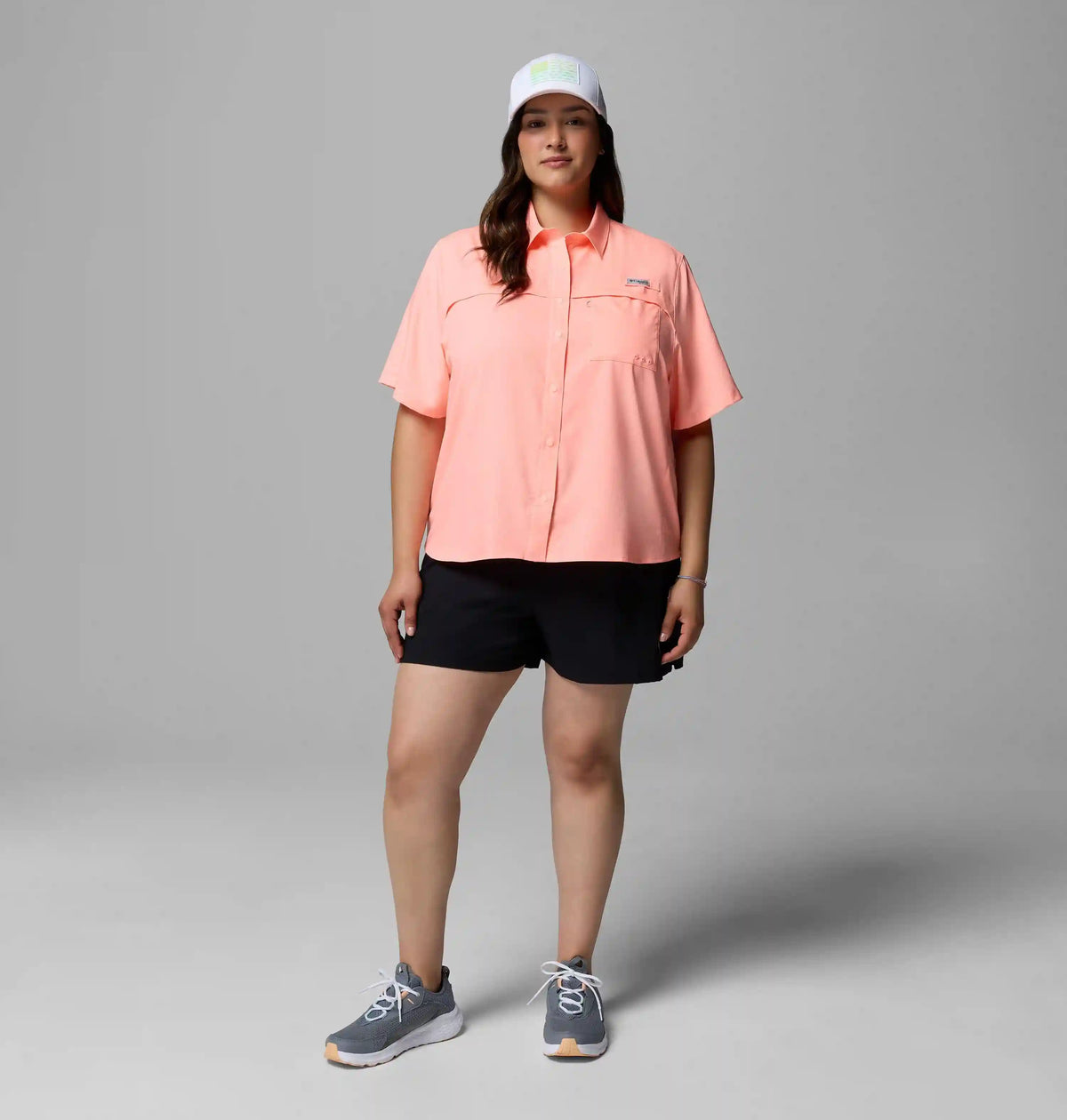 Women's PFG Castback Woven Short Sleeve - Plus Size