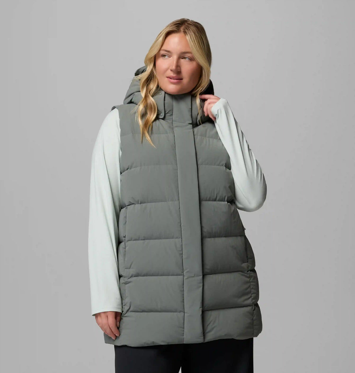 Women's Amaze Puff Mid Hooded Vest - Plus Size