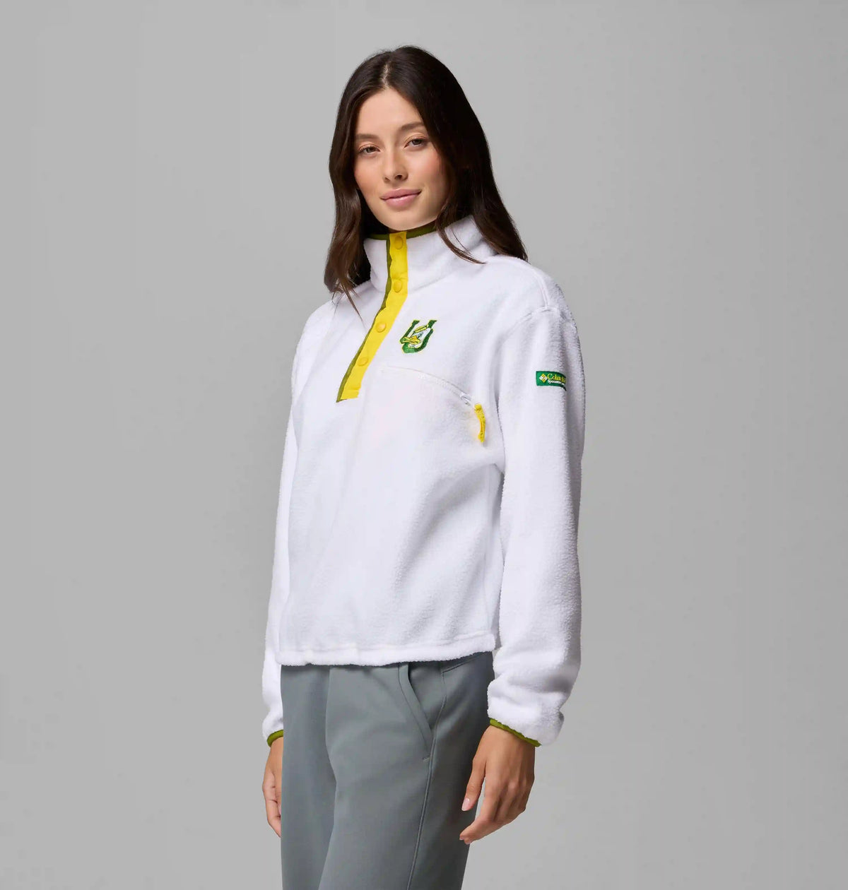 Women's Collegiate Helvetia Cropped Half Snap Fleece - Oregon