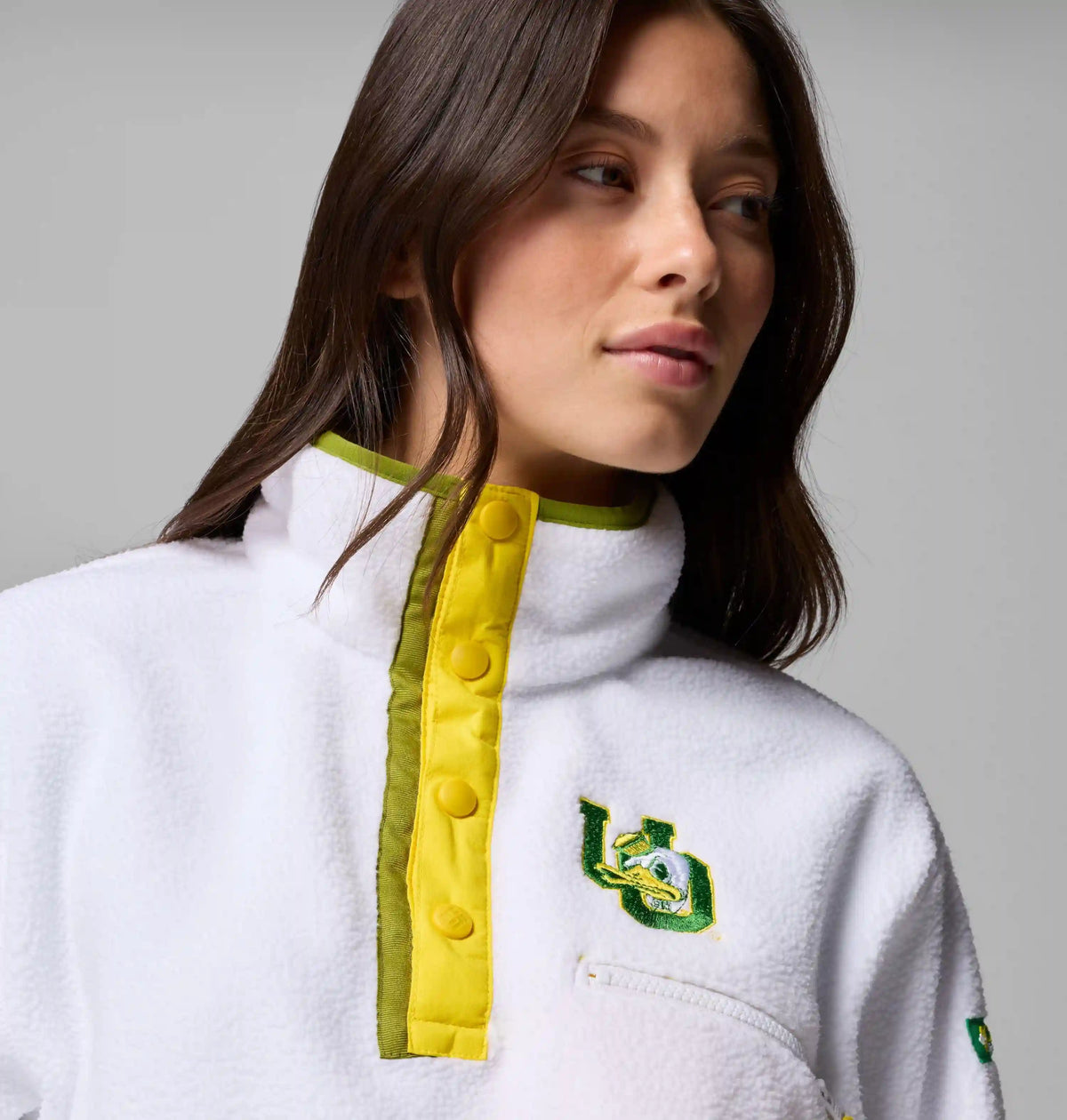Women's Collegiate Helvetia Cropped Half Snap Fleece - Oregon