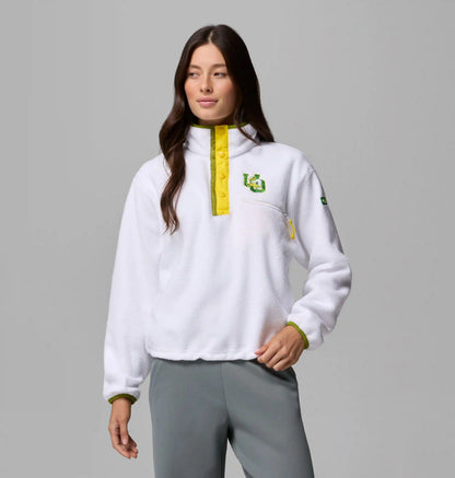Women's Collegiate Helvetia Cropped Half Snap Fleece - Oregon