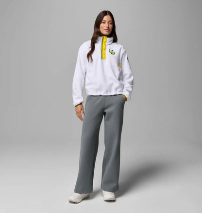 Women's Collegiate Helvetia Cropped Half Snap Fleece - Oregon