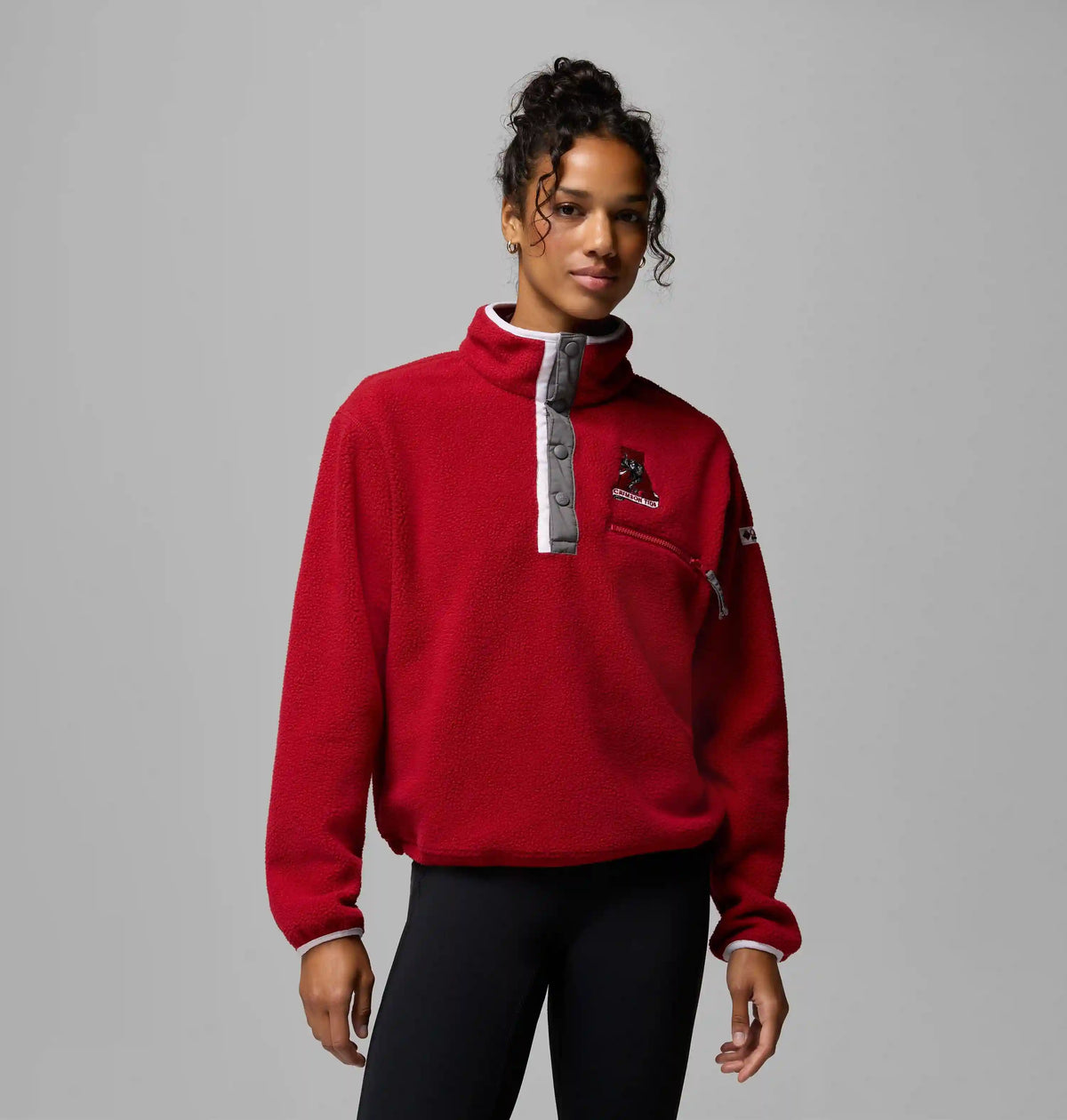 Women's Collegiate Helvetia Cropped Half Snap Fleece - Alabama