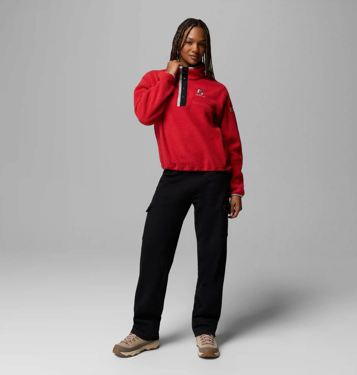 Women's Collegiate Helvetia Cropped Half Snap Fleece - Ohio State