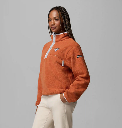 Women's Collegiate Helvetia Cropped Half Snap Fleece - Texas