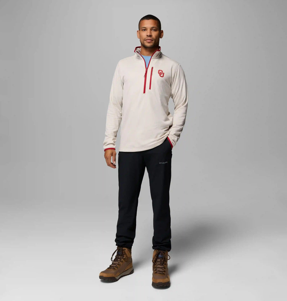 Men's Collegiate Essential Hike Grid Fleece Half Zip - Oklahoma