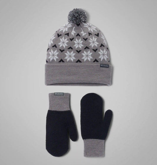 Women's Snowflake Beanie and Mitten Set
