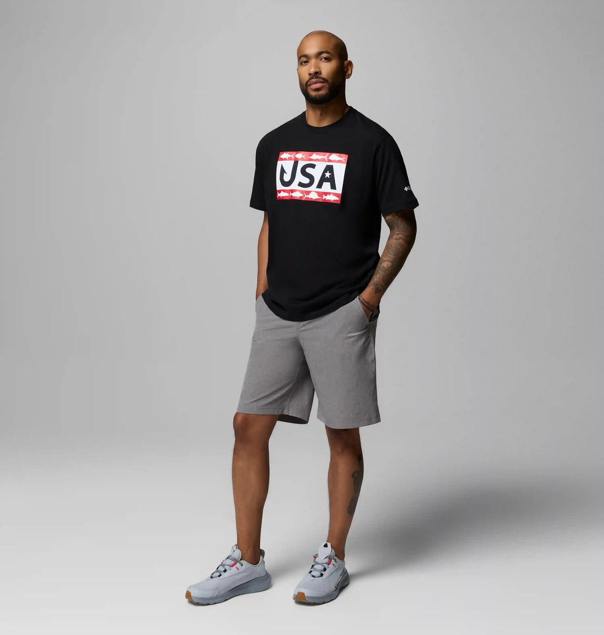 Men's PFG Silver Bank Americana Hook Flag T-Shirt