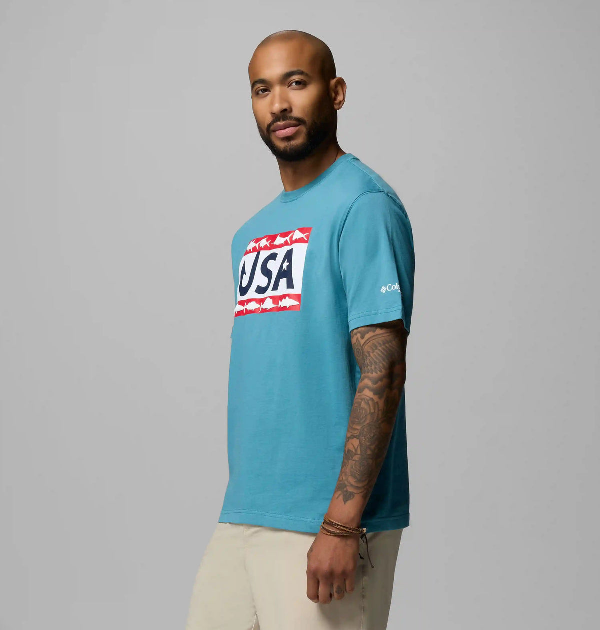 Men's PFG Silver Bank Americana Hook Flag T-Shirt
