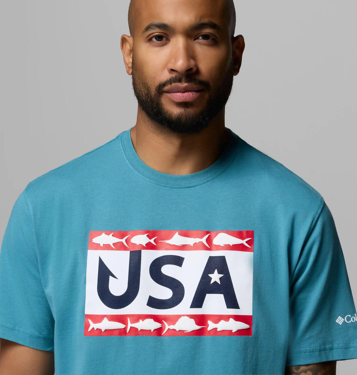 Men's PFG Silver Bank Americana Hook Flag T-Shirt