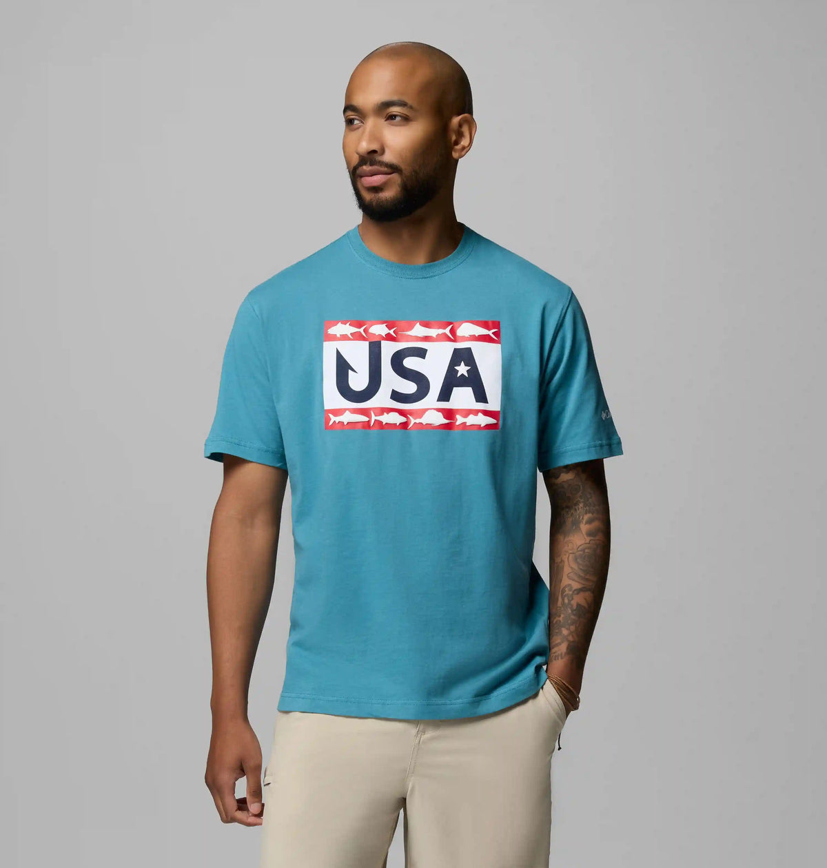 Men's PFG Silver Bank Americana Hook Flag T-Shirt