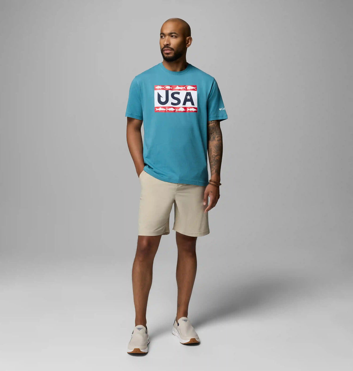 Men's PFG Silver Bank Americana Hook Flag T-Shirt