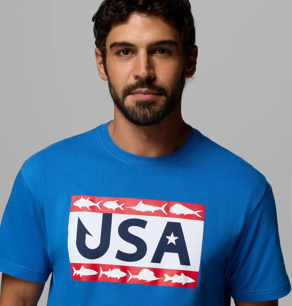 Men's PFG Silver Bank Americana Hook Flag T-Shirt