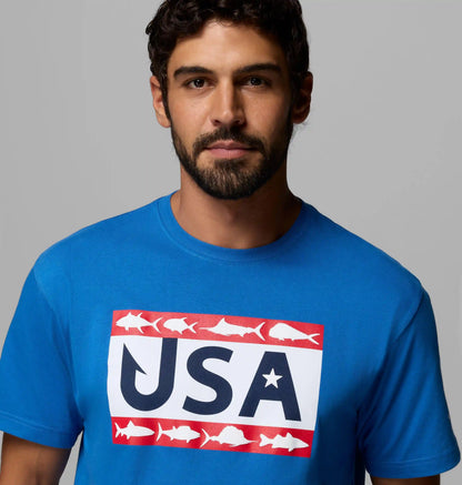 Men's PFG Silver Bank Americana Hook Flag T-Shirt