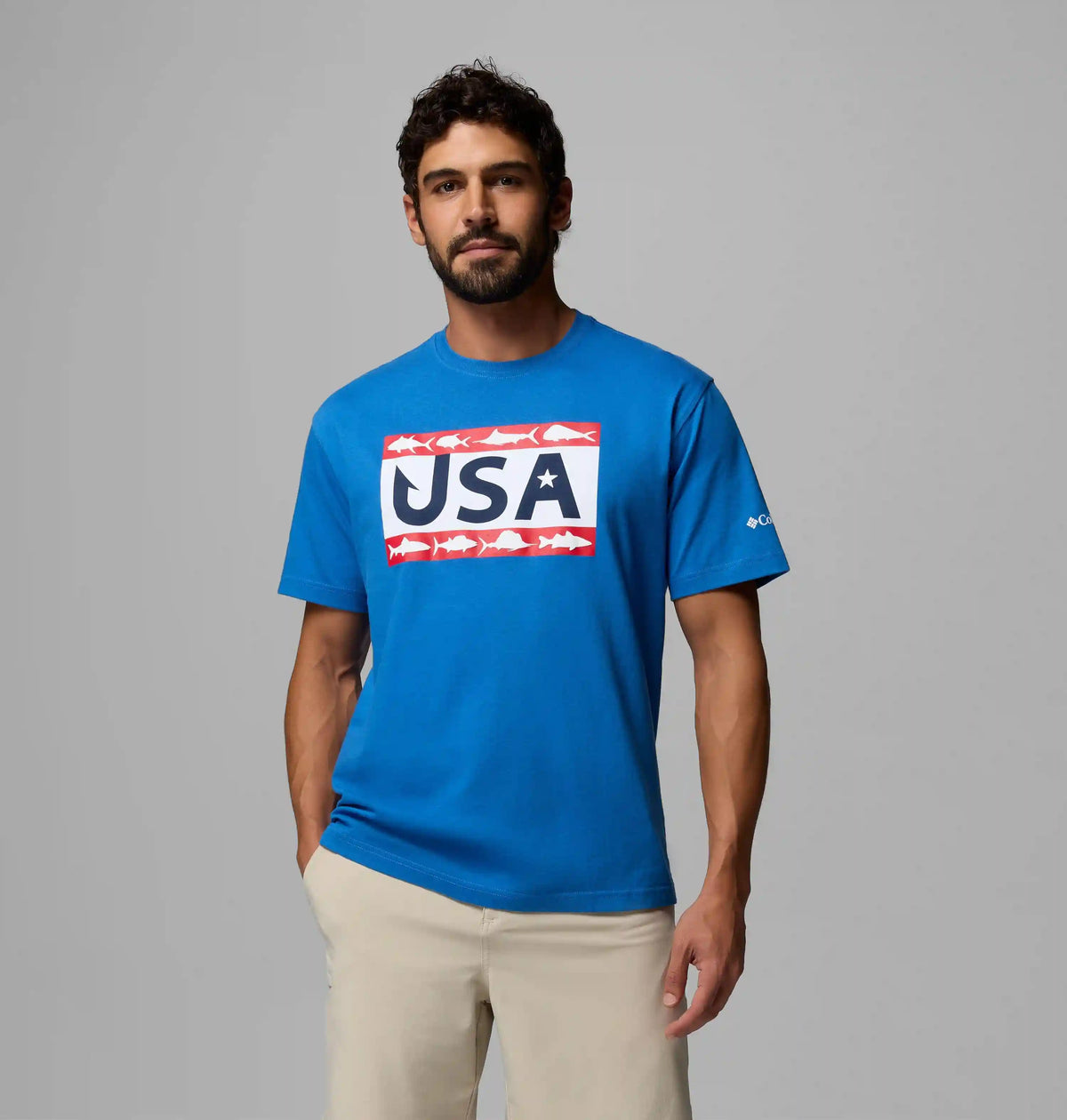 Men's PFG Silver Bank Americana Hook Flag T-Shirt